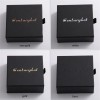 Custom Luxury Matt Black Jewelry Packaging Drawer Gift Box with Ribbon for Earrings