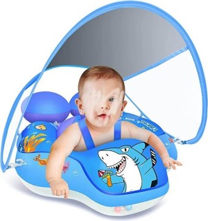 Baby Swimming Float Inflatable Baby Pool Float Ring Newest with Sun Protection Canopy Tail no flip