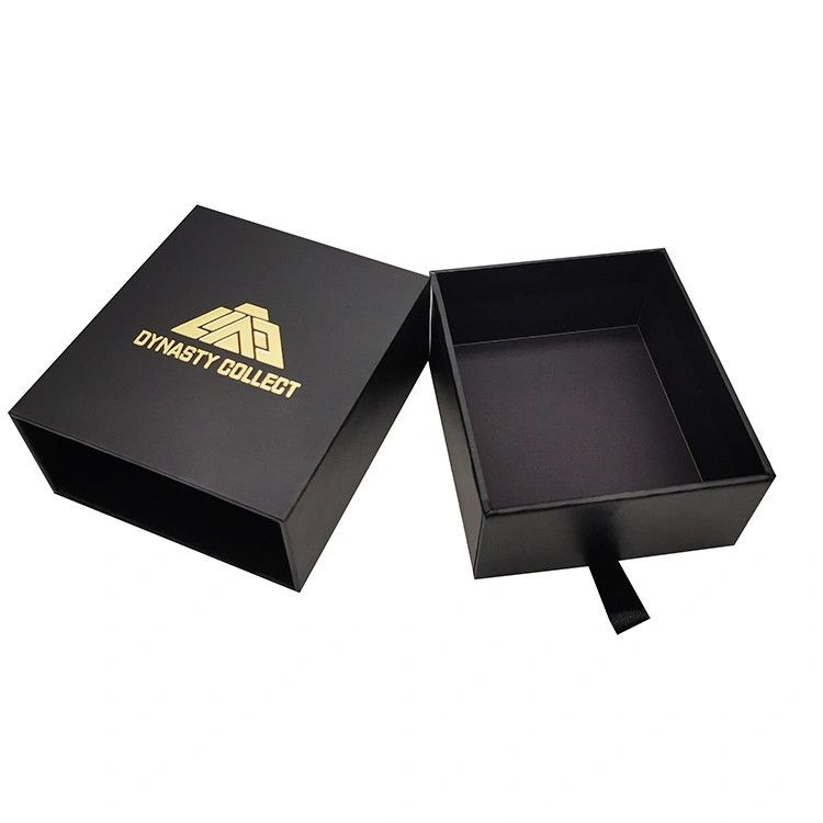 Buy Custom Luxury Matt Black Jewelry Packaging Drawer Gift Box With ...