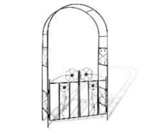 vidaXL Garden Arch Black Iron 7.5 ft tall Durable Garden Arch