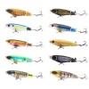 10 PCS Whopper Pencil Popper Topwater Fishing Lure Artificial Bait Hard Plopper Soft Rotating Tail Fishing Tackle fishing lure