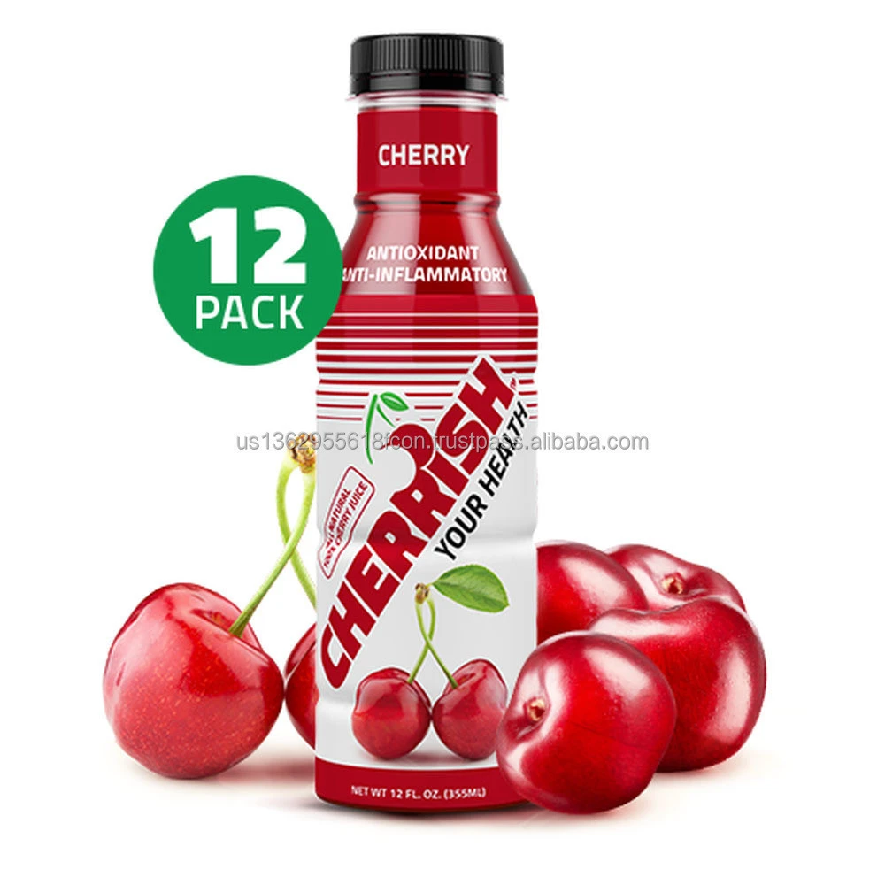 100% fresh pure CHERRISH Tart Cherry Juice - 12oz - 12Pack Case - antioxidant ,Anti-inflammatory Sports drink