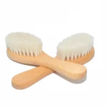 100% Nature wooden  baby cleaning brush goat hair baby brush