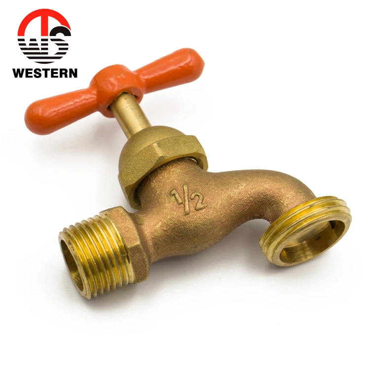 1/2" x 3/4" Bronze color brass stop type bibcock slow open bib water hose tap