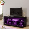 1200mm Modern High Gloss TV Stand Cabinet LED Light TV Cabinet