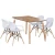 Import 120x80cm solid wood rectangle dining tables and chairs set from China