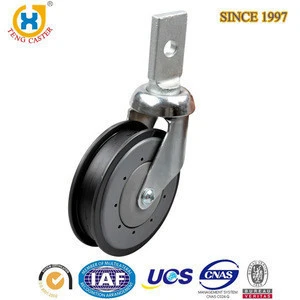 125mm Stem 5 inch Elevator Castors Shopping Trolley Cart Two Dish Casters