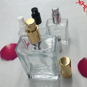 1/2oz 15ml 100ml zippo e liquid bottle empty rectangular 50ml 30ml glass spray perfume bottle with aluminum pump sprayer