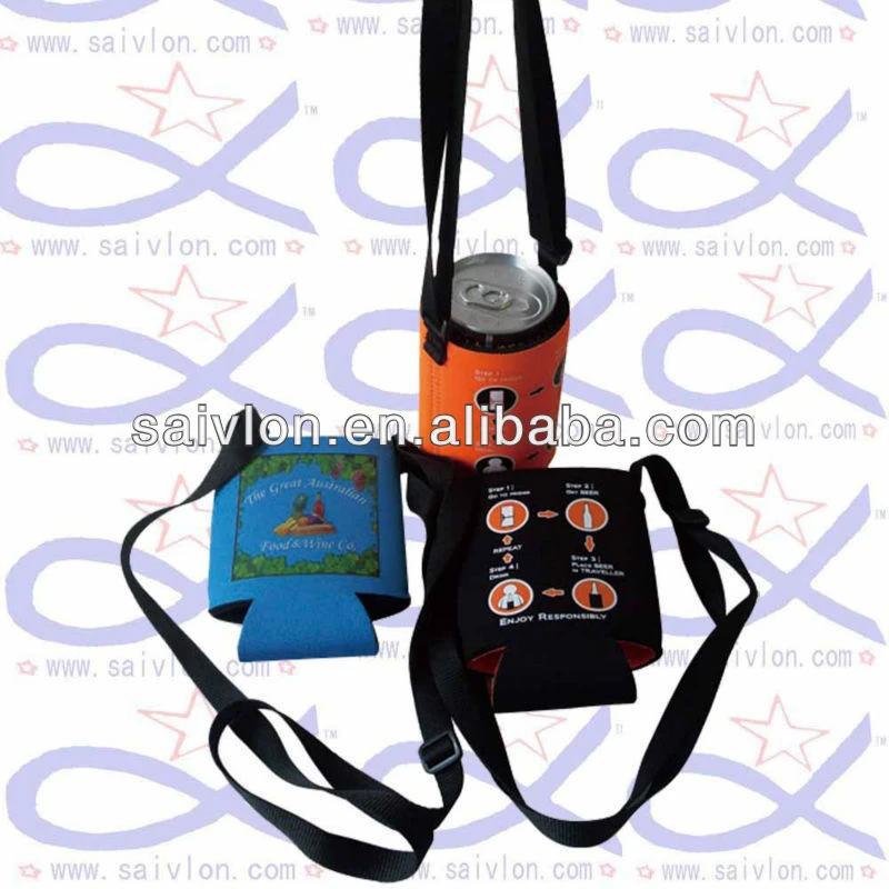 12oz Stubby Holders Promotion Neoprene Can Cooler with lanyard