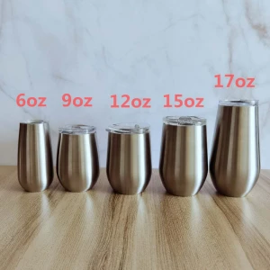 12oz wine tumbler blank stainless steel tumblers in bulk double walled metal cups with lid