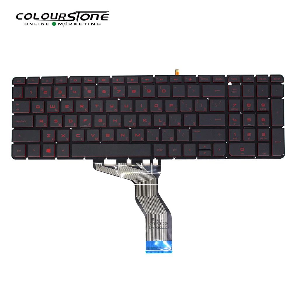 15-AB RU keyboard for 15-AB053NR 15-AB057NR 15-AB058TX 15-AB063CL Black with Backlit RED Printing