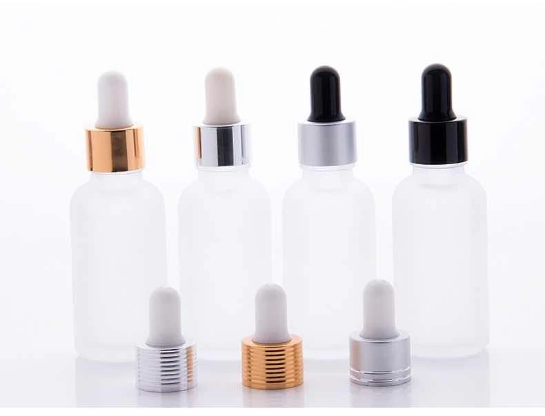 15ml 20ml 30ml 50ml 100ml 1oz Clear white frosted glass oil bottle / empty matte essential oil bottles with dropper