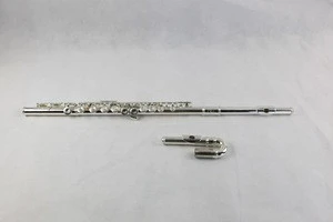 16 holes closed key silver plated flute for children double mouthpiece