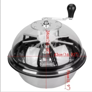 16inch Bowl leaf trimmer Hand and Motor Driven hydroponic with Dome clear PMMA cover