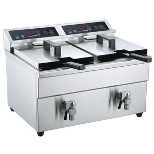16L Commercial fully automatic double basket electric use induction deep fryer machine for restaurant