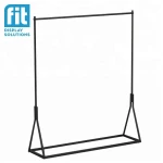 2 way straight and slanted arms cloth hanger rack clothes display rack metal retail boutique garment clothing display rack