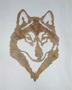 2015 Hot Metal Crafts Hanging Decoration Wall Home Decor wrought iro Handmade Art Wolf