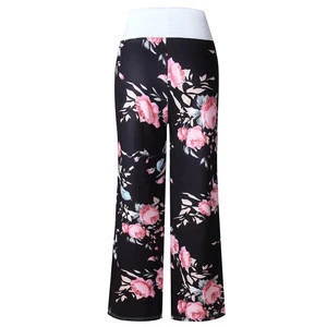 2018 Causal Women Print Loose Straight Trousers