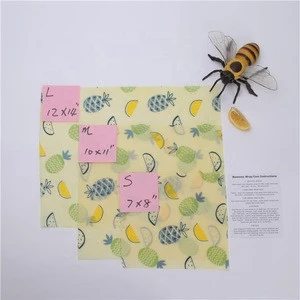 2019 Hot Custom Organic Bees Wax Wraps Bee Wax Paper Eco Reusable Beeswax Food Wrap
