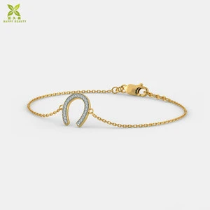 2019 Trending products new arrivals 24k gold plated horseshoe bracelet jewelry