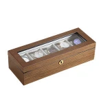 2020 Custom Logo Printed Luxury 5 Slots Wood Watch Box Packaging Luxury Wooden Watch Boxes Gift Cases For Men