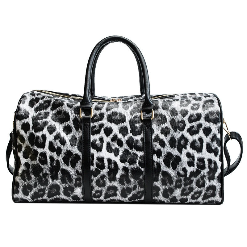 2020 Hot Sale Fashion Casual Waterproof Luggage Tote Duffle Bag Women Large Capacity Leopard Pu Leather Clutch Travel Bag