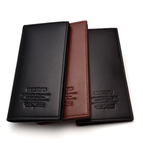 2020 new design gift mens  long faux leather travel wallet