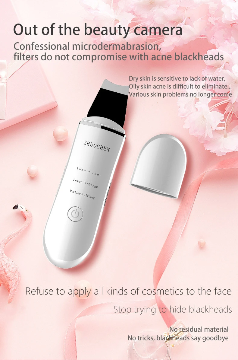 2020 Ultrasonic Deep Face Cleaning Peeling Shovel Facial Pore Cleaner Face Lift Skin Scrubber Machine Beauty Instrument