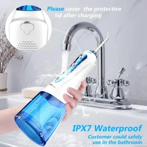 2021 H2ofloss 5 Modes Portable Oral Irrigator 300ml Waterproof Dental Water FlosserUSB Dental Teeth Cleaner 5 Jet Tips & Bag