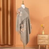 2021 new fashion vintage branded women tassel embroided big scarf and winter luxury ladies embroidery wool flower bridal shawl