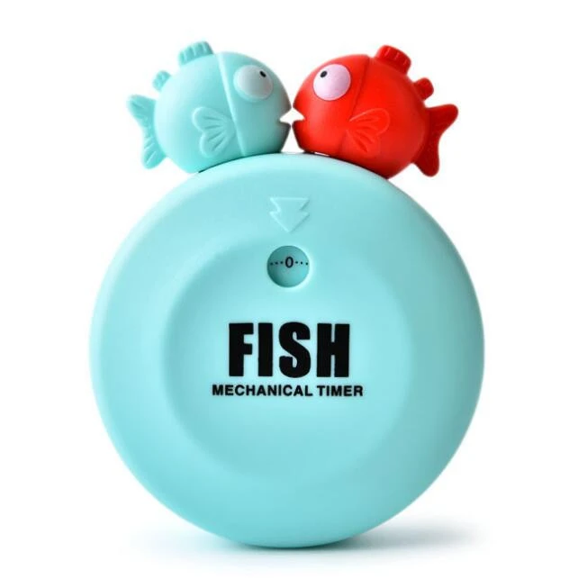 2021 New Kitchen Accessories Tools Cartoon Fish Mechanical Timer Magnetic Cooking Timer