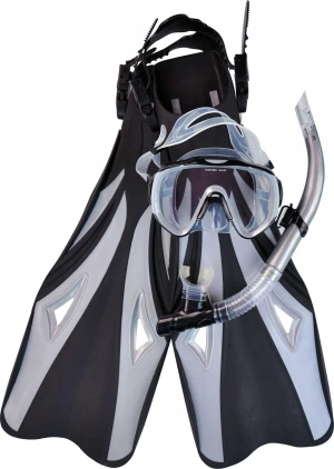 2021 OEM Design Tempered Glass Snorkeling Mask Diving Mask With Fins Set For Adult