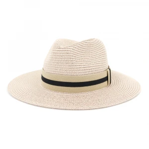 2021 Wholesale New Wide Brim Beach Hat Women Panama Straw Hat With Band