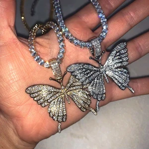 2021trend Rhinestone butterfly tennis choker necklace jewelry