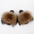 Import 2021wholesale real fluffy big raccoon fur slides women fur slippers from China