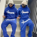 2023 Fashion Martial Arts Print Loose Sweaters Y2K Hip Hop Street Installation Set
