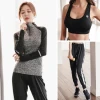 2024 Custom Logo Yoga Wear Activewear Workout Sportswear Woman Long Sleeve Fitness Wear 3 Piece Legging Gym Fitness Sets