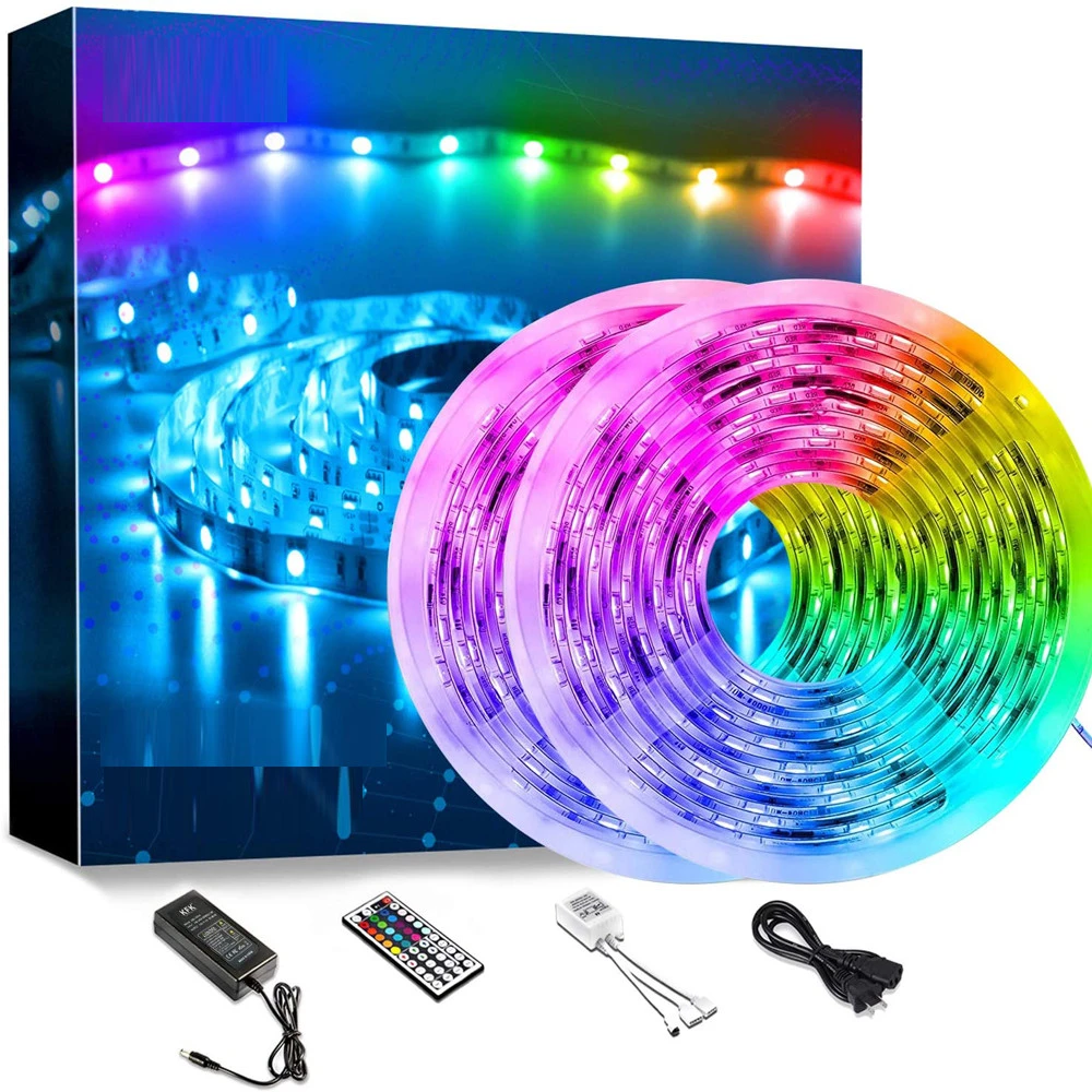 20Meters 30LEDs/M DC12V 5050 RGB Smart LED Light Strip Non Waterproof IP20 Bt control Flexible LED Strip