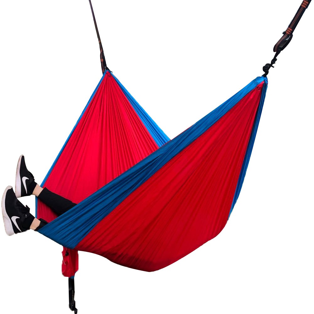 210T Nylon Portable Double Person Parachute Camping Nylon Hammock Outdoor Hammock With Tree Straps