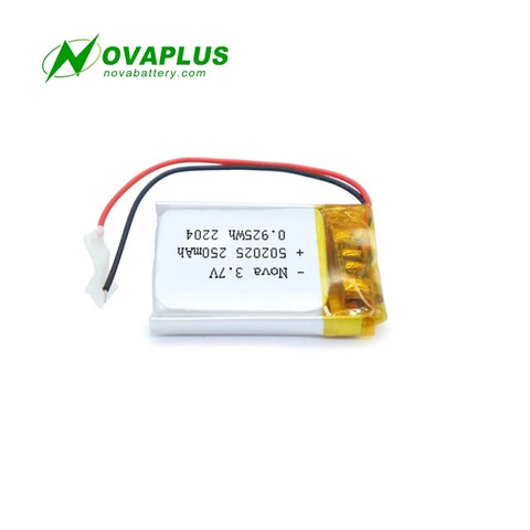 250mah 502025 3.7v 402530 602025 flat square lithium polymer ion battery cells pack for GPS