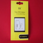 2pcs Nano SIM to Micro SIM to Standard SIM Card Adapter Converter for android mobile phone