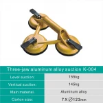 3-Cup Suction Tile Vacuum Glass Handling Lifter Triple