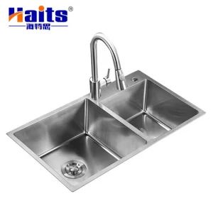 304 Double Drainer Bowl Kitchen Commercial Sink Without Faucet Feature Stainless Steel Kitchen Handmade Sink