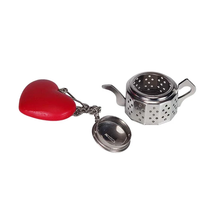 304 Stainless steel portable travel teapot shape strainer infuser tea pot with filter