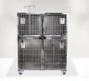 304 steel large PET cages for vet clinic animal hospital veterinary foster combination cages 2 layer stainless steel animal cage