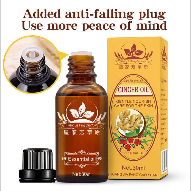 30ml Natural Raw Ginger Oil To Promote Metabolism Anti Aging Essential Oil Body Massage Oil Beauty Products for Ladies