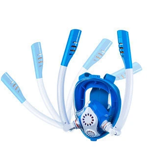360 Respiratory  2 Snorkels Clear View Free Breathing  Full Face Snorkel  diving Mask  For Children