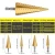 Import 3pc Hss step drill bit set cone hole cutter Taper metric 4 - 12 3-12 4-20mm 1 / 4 &quot;titanium coated metal hex core drill bits from China