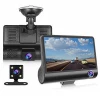 4 inch HD 1080P 3 Lens Car DVR Dash Cam Vehicle Video Recorder Rearview Camera 170 Degree Driving Video Recorder Car Black Box