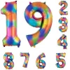 40 Inch Rainbow Color Large Number Aluminum Film Balloon Anniversary Party Birthday Party Decoration Balloon